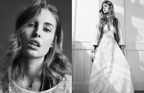 Nadja Bender luce toda de blanco para Vogue España Nadja Bender luce toda de blanco para Vogue España