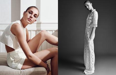 Nadja Bender luce toda de blanco para Vogue España Nadja Bender luce toda de blanco para Vogue España