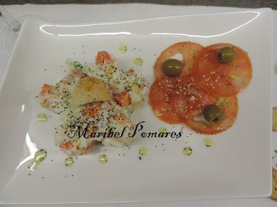 Ensalada de arroz blanco con tomate, pimientos, palitos surimi, zanahoria, alpicoz, queso y salsa yogur finas hierbas. Ensalada de arroz blanco con tomate, pimientos, palitos surimi, zanahoria, alpicoz, queso y salsa yogur finas hierbas.