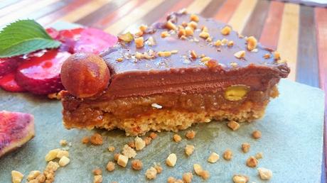 Tarta vegana de caramelo y chocolate Tarta vegana de caramelo y chocolate