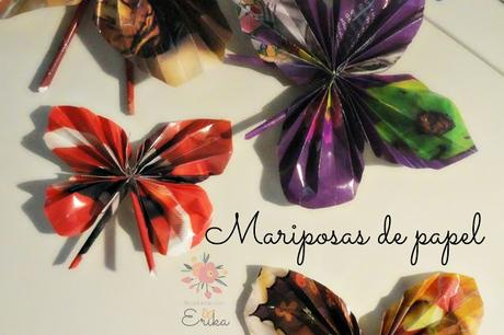 Mariposas de papel reciclado