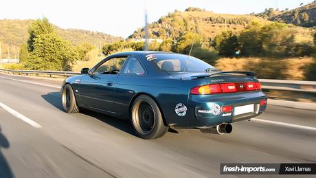 Green Nissan S14 Zenkii Rolling El drift no es un crimen