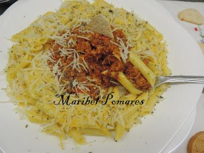 Macarrones a la boloñesa. Macarrones a la boloñesa.