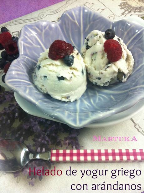 Helado De Yogur Griego Con Arándanos Helado De Yogur Griego Con Arándanos