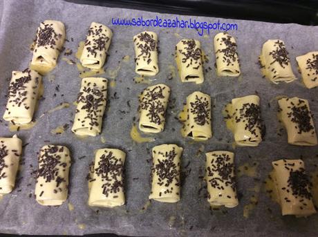 Mini napolitanas de chocolate Mini napolitanas de chocolate