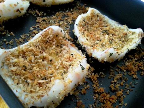Receta de sepia al horno – Sepia al horno con migas de pan – Seppie impanate al forno sepiasempanadashorno3