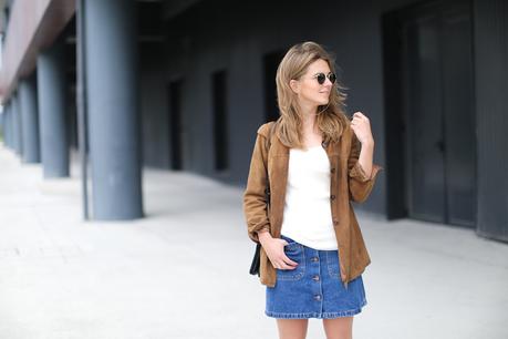 BUTTONED DENIM SKIRT LOOKS BUTTONED DENIM SKIRT LOOKS