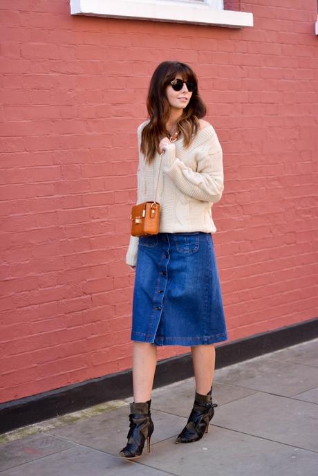 BUTTONED DENIM SKIRT LOOKS BUTTONED DENIM SKIRT LOOKS
