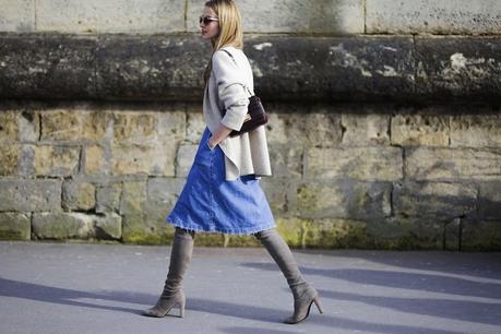 BUTTONED DENIM SKIRT LOOKS BUTTONED DENIM SKIRT LOOKS
