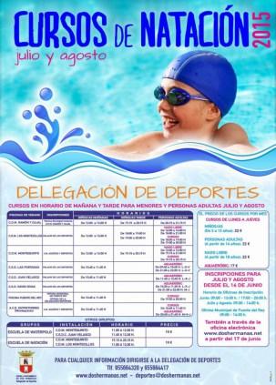Cursos de natación 2015, Julio y Agosto de la Delegación de Deportes. natación