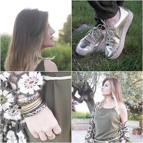 Boho chic: croché y zapatillas de esparto doradas Boho chic: croché y zapatillas de esparto doradas