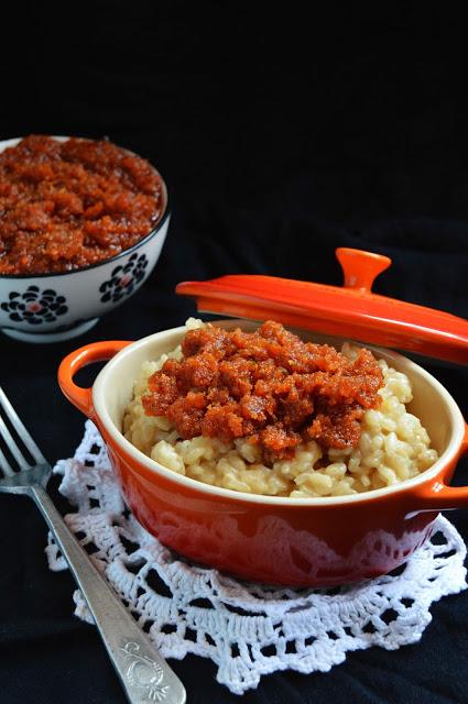 Risotto con pesto de tomates secos y almendras Risotto con pesto de tomates secos y almendras