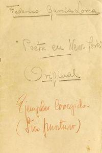 Cubierta del original que García Lorca entregó a Bergamín