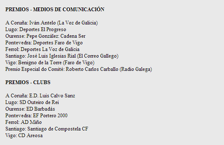 LOS ÁRBITROS GALLEGOS Y SUS PREMIOS, GALARDONES ALTERNATIVOS (1) LOS ÁRBITROS GALLEGOS Y SUS PREMIOS, GALARDONES ALTERNATIVOS (1)