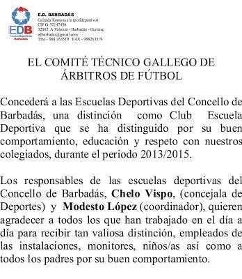 LOS ÁRBITROS GALLEGOS Y SUS PREMIOS, GALARDONES ALTERNATIVOS (1) LOS ÁRBITROS GALLEGOS Y SUS PREMIOS, GALARDONES ALTERNATIVOS (1)