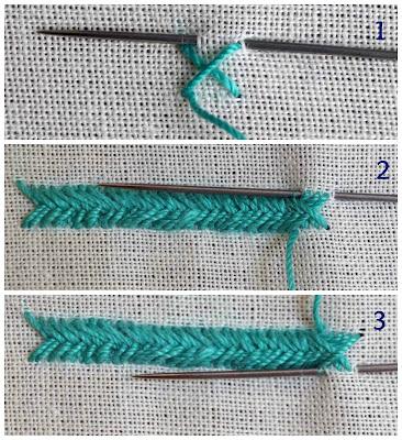 Puntos de bordado: escapulario o espiga / Herringbone stitch Puntos de bordado: escapulario o espiga / Herringbone stitch