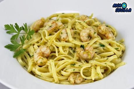 Tallarines con gambas al ajillo olla GM Tallarines con gambas al ajillo olla GM