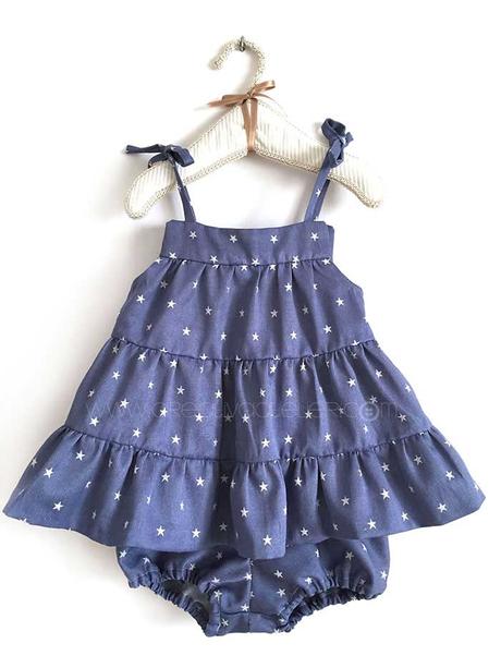 Cómo hacer un vestido de bebé DIY- Tela de estrellitas vestido-bebe-patron-DIY9