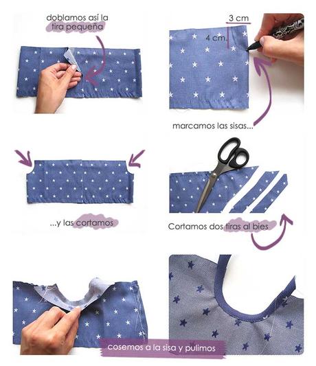 Cómo hacer un vestido de bebé DIY- Tela de estrellitas vestido-bebe-patron-DIY-4