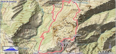Mapa de la Ruta Peña Mea Les Campes Mapa de la Ruta Peña Mea Les Campes