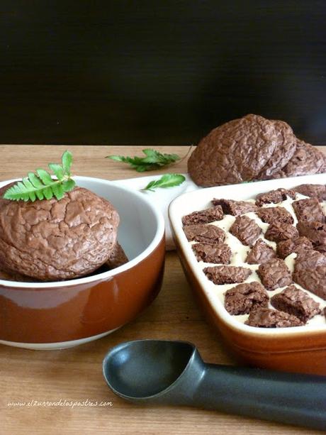 Helado de Natillas con Galletas Brownie Helado de Natillas con Galletas Brownie