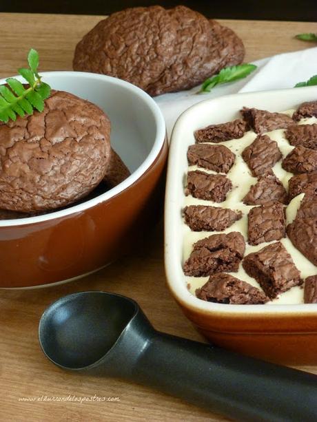 Helado de Natillas con Galletas Brownie Helado de Natillas con Galletas Brownie