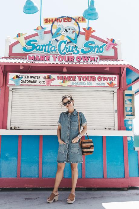 Boardwalk BoardWalk-Santa_Cruz-Denim_Dress-Topshop-Suede_Clogs-Street_Style-Outfit-26