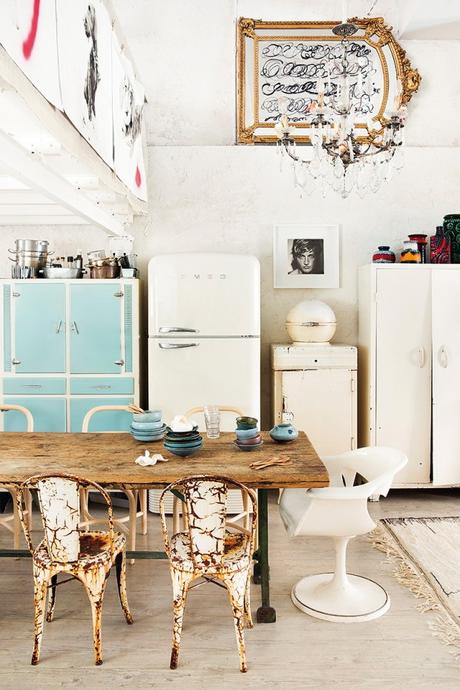Espacios idílicos. Interiores llenos de arte e inspiracion Kitchen vintage