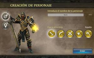 Dungeon Hunter V selección arma espadon Hombre