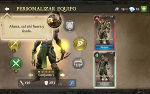 Dungeon Hunter V tutorial personalizar equipo equipa armadura
