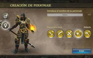 Dungeon Hunter V selección arma alabarda Mujer