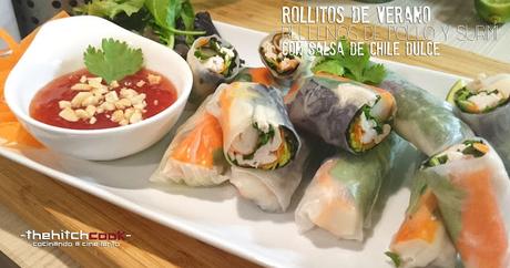 ROLLITOS DE VERANO RELLENOS DE POLLO Y SURIMI CON SALSA SWEET CHILI (Apocalypse Now)