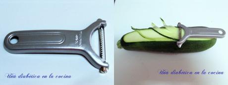 Spaghettis de calabacín con langostinos al ajillo Spaghettis de calabacín con langostinos al ajillo