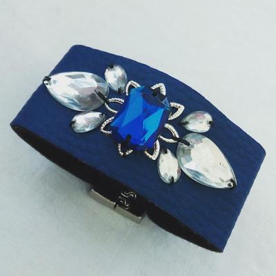 COMPLEMENTOS VERANO INVITADA BODA BRAZALETE AZUL ELECTRICO PEDRERÍA