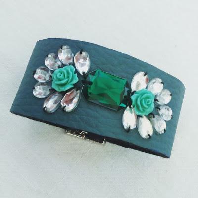 COMPLEMENTOS INVITADA BODA VERANO BRAZALETE TONOS TURQUESA PEDRERIA HANDMADE