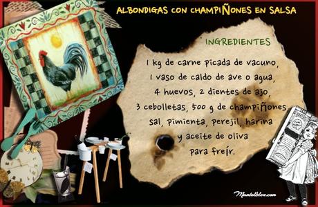 Albóndigas con champiñones en salsa Albóndigas con champiñones en salsa