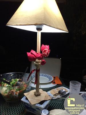 Lámpara con tulipanes