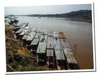 Slow boat in Mekong river