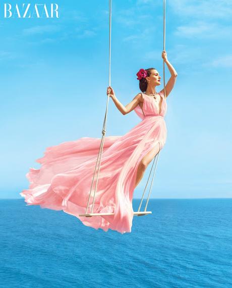 Natalie Portman luce increíble en rosa para Harper's Bazaar