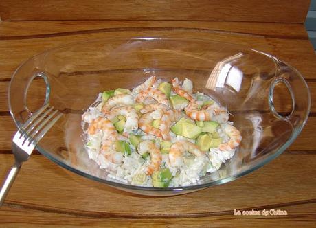 Ensalada de gambas con aguacate y arroz Ensalada de gambas con aguacate y arroz