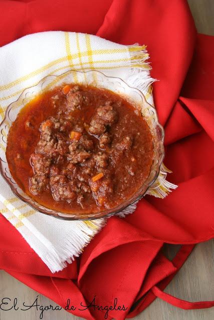 Salsa boloñesa El Ágora de Ángeles salsa boloñesa