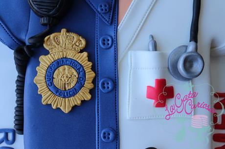 TARTA CAMISA POLICÍA, CAMISETA ENFERMERA TARTA CAMISA POLICÍA, CAMISETA ENFERMERA