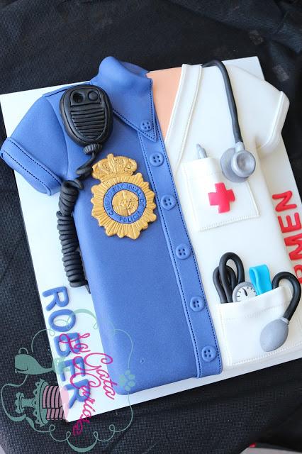 TARTA CAMISA POLICÍA, CAMISETA ENFERMERA TARTA CAMISA POLICÍA, CAMISETA ENFERMERA