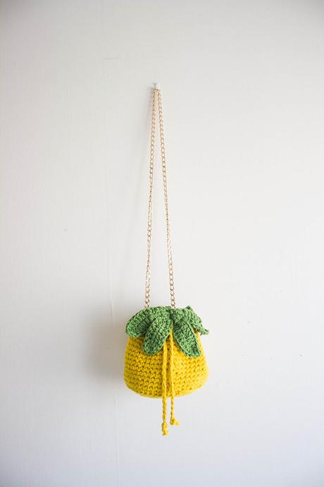 BOLSO DE GANCHILLO CON FORMA DE PIÑA PINEAPPLE CROCHET BAG