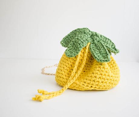BOLSO DE GANCHILLO CON FORMA DE PIÑA bolso ganchillo piña