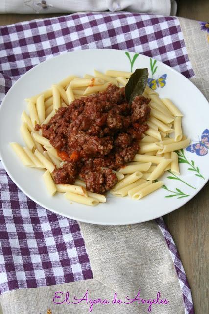 Macarrones a la boloñesa El Ágora de Ángeles macarrones a la boloñesa, macarrones, boloñesa