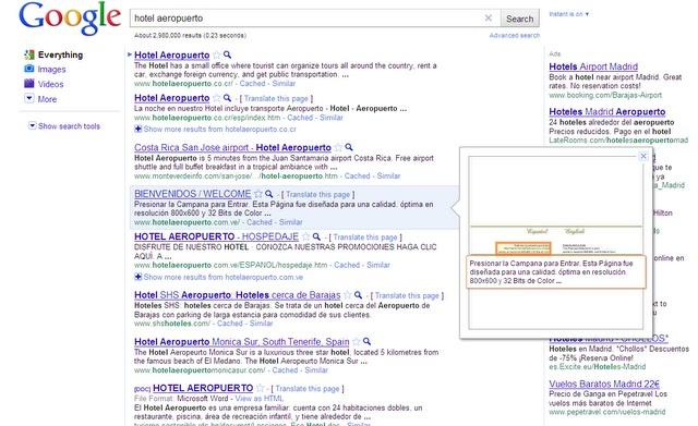 Algunas cosas que he observado en Google Instant Preview Algunas cosas que he observado en Google Instant Preview