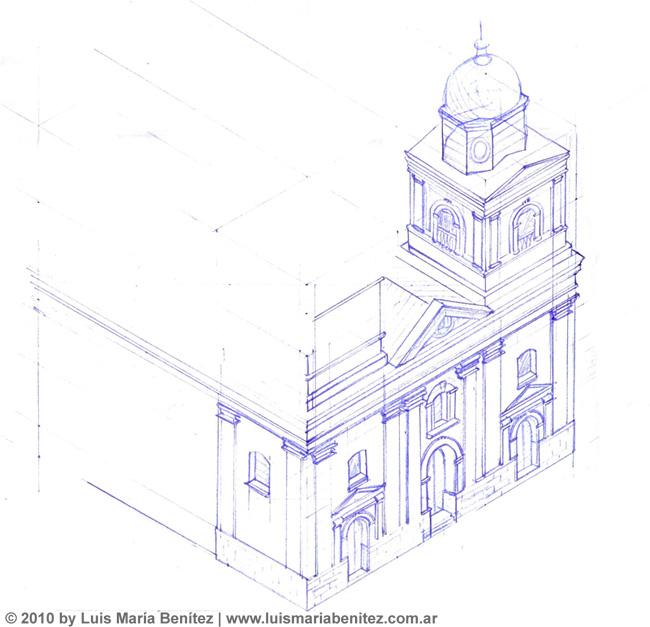 Church in isometric projection