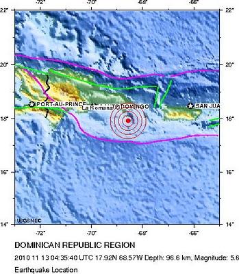 Sismo de magnitud 5.6 se siente en la República Dominicana y Puerto Rico