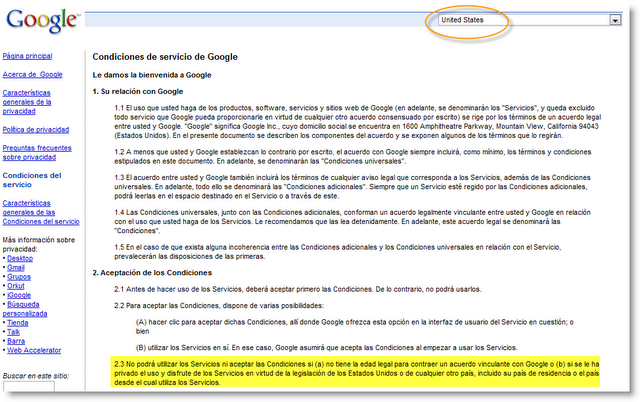 Las edades de Google Las edades de Google